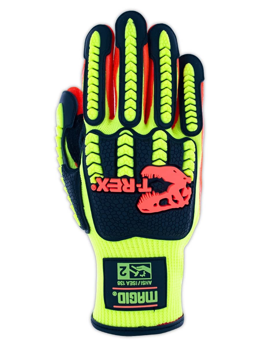 MAGID T-REX Flex Series Sandy Nitrile Coated Impact-Resistant Work Gloves, 48 Pairs, Size 9/Large, TRX500