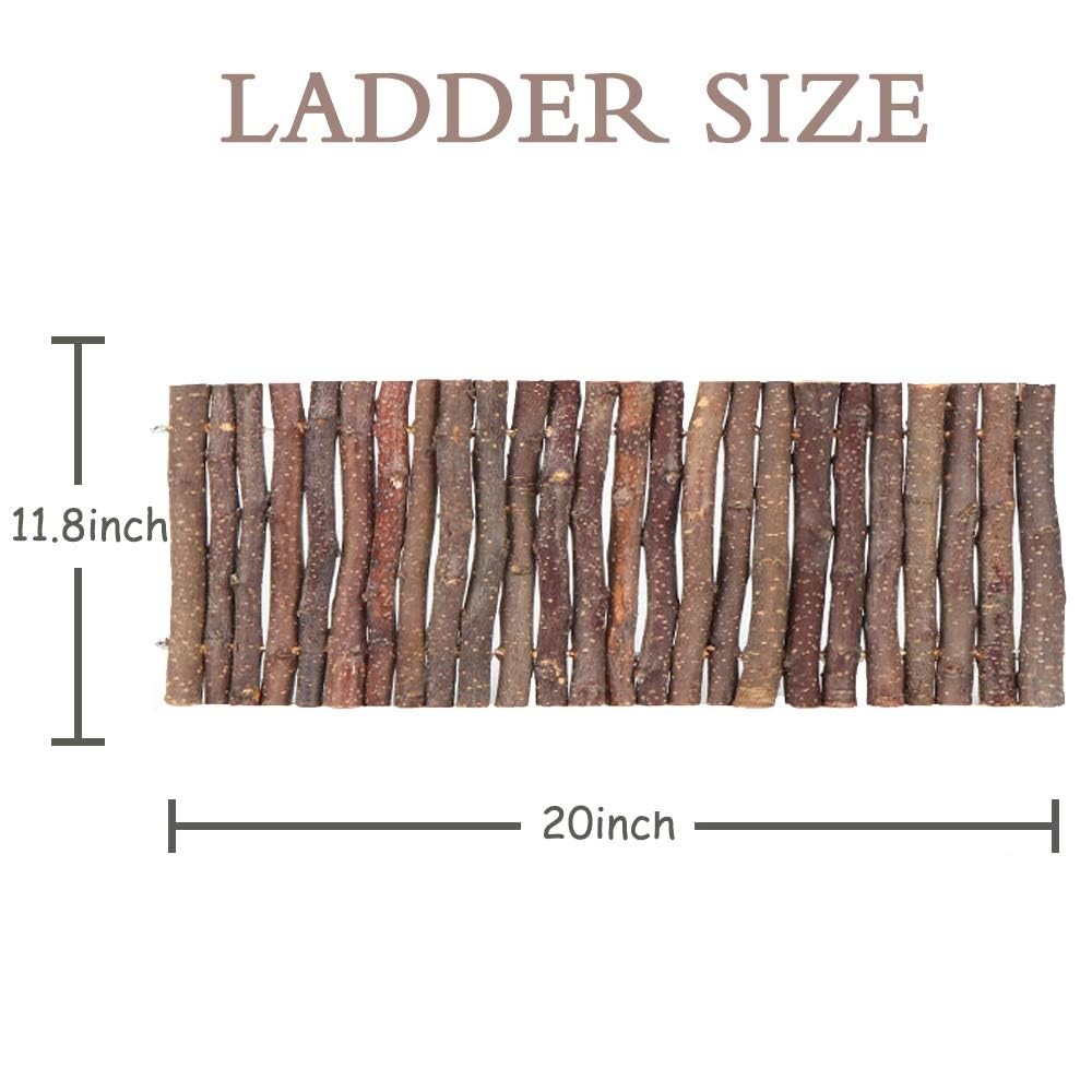 Hamiledyi Bunny Extra Large Ladder, 11.8 in X 20 in Wooden DIY Toy Rodents Chewing & Climbing Bridge Chinchillas Cage Tunnel/Hideout/Hut/Ramp/Divider for Small Animal Guinea Pig