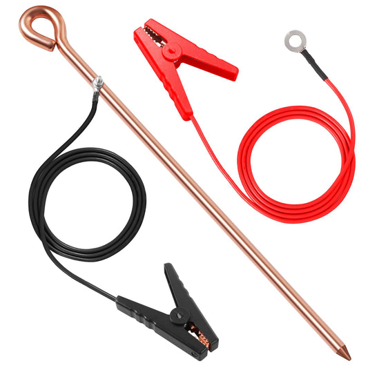 Makevivi Electric Fence Wire - Grounding Rod, Connect The Energizer and Electric Fence Charger Solar Powered, Solar Electric Fence Lead Wire with Alligator Clip, for Generator Electric Fence
