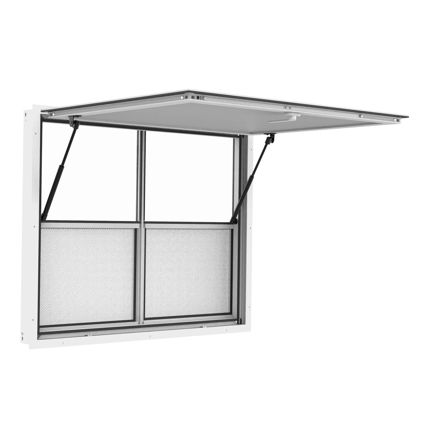 NOOTA Concession Window for Food Truck 48"x36", with Vertical Lifting Small Sliding Windows & Awning Door & Drag Hook, Playhouse Window, Chicken Coop Window, Shed Window, Up to 85 Degrees Window