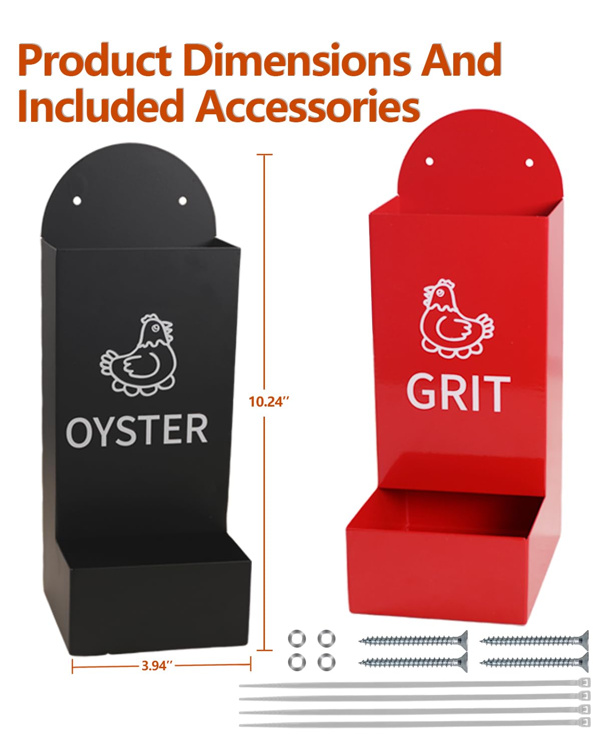 Chicken Oyster Shell Feeder and Grit Feeder Metal Chicken Feeder Chicken coop Accessories Automatic Chicken Feeder