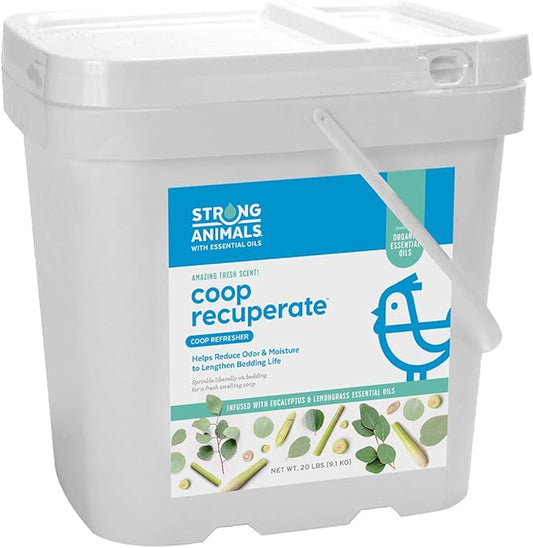 Coop Recuperate - Chicken Coop Refresher Containing Organic Eucalyptus & Lemongrass Essential Oils (20 lb. Pail)