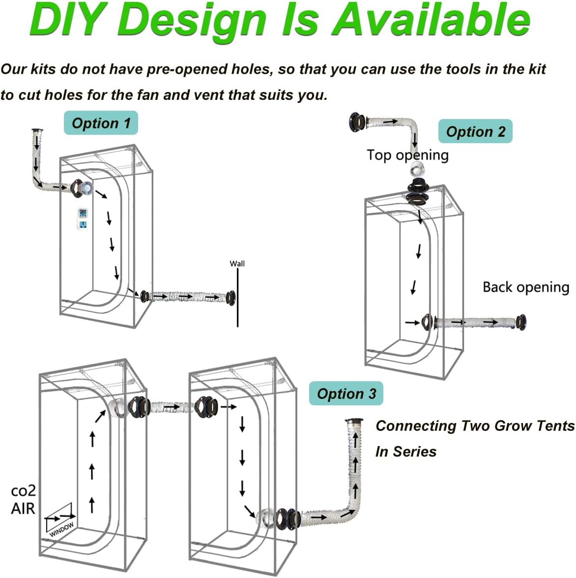 48"x24"x80" Grow Tent Kit Complete 4x2 ft High Reflective Mylar Indoor Grow Tent +Portable Full Spectrum LED Grow Light Combo Hydroponics Indoor Plant Growing Tent Room