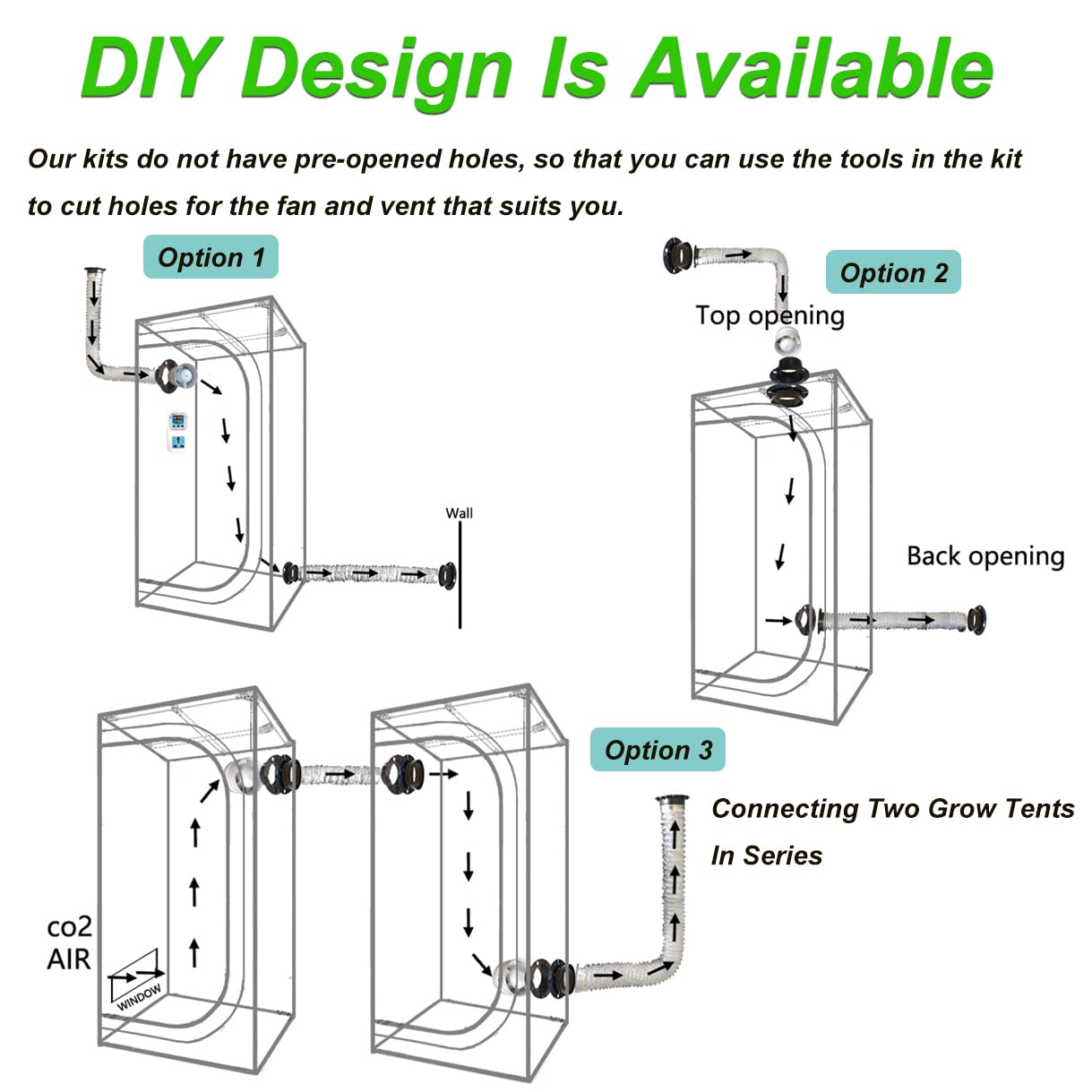 48"x24"x80" Grow Tent Kit Complete 4x2 ft High Reflective Mylar Indoor Grow Tent +Portable Full Spectrum LED Grow Light Combo Hydroponics Indoor Plant Growing Tent Room