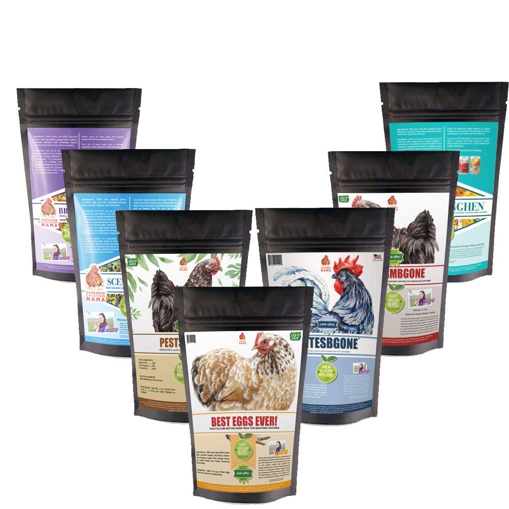 Pampered Chicken Mama Backyard Chicken Nesting Herb Starter Bundle - 7 Different Nesting Herb Blends! (3 lbs Total)