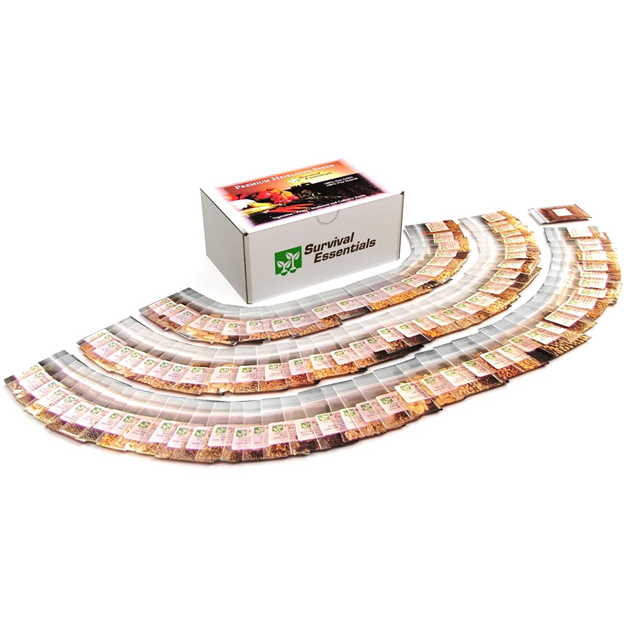 Garden Heirloom Seed Vault, 100 Variety, Over 17,500 Vegetable, Fruit, and Herbs Seeds, Non-GMO, Non-Hybrid, Plus Free Microgreens Kit