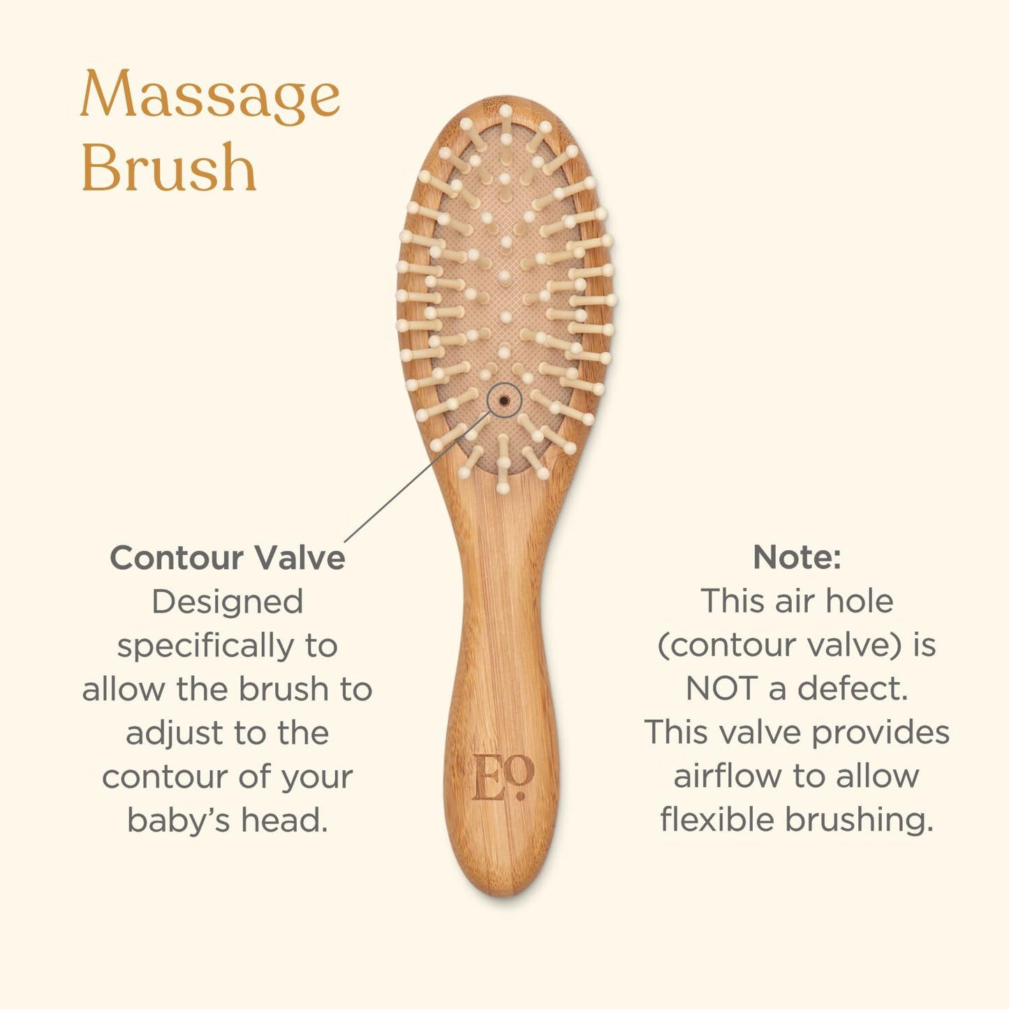 ELLAOLA Natural Bamboo Hair Brush & Comb Set, 3 Piece - Cradle Cap Brush, Massage Hair Brush, Bamboo Comb for Toddlers, Newborns & Infants I Baby Registry Gift
