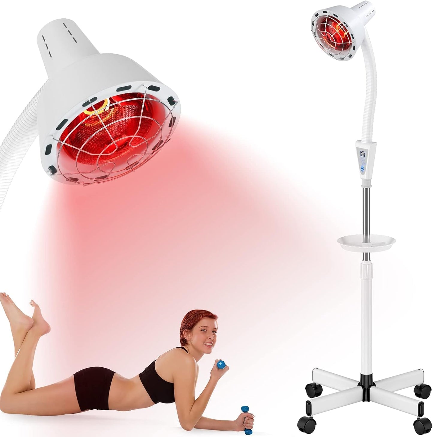 Infrared Light Therapy Lamp, 275W Near Infrared Heat Lamp for Body or Pain and Muscle Aches Therapy, Adjustable Red Light Therapy Set