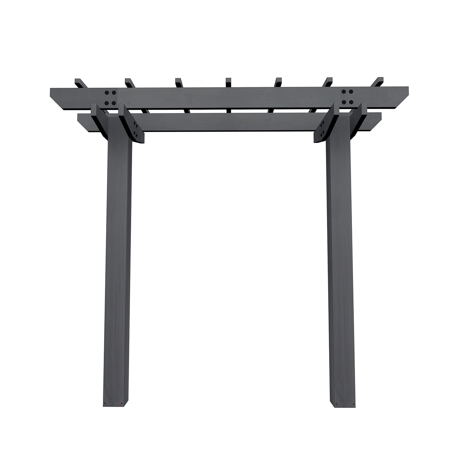 Vita Charcoal Gray Wildwood Cedar Arbor – 72" W x 90" H, Garden Arch for Climbing Plants, Wedding Ceremony & Backyard Décor, Durable Two-Post Trellis, Easy Assembly, for Parties & Celebrations