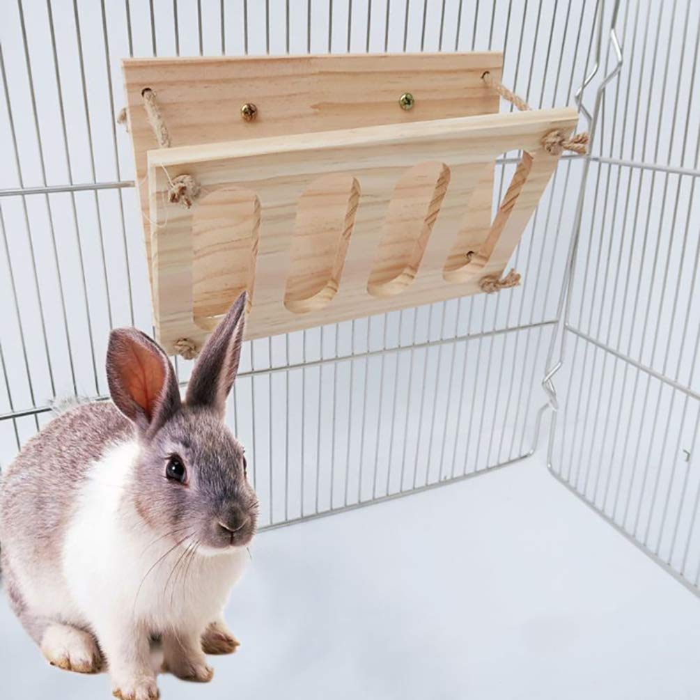 Tfwadmx Bunny Hay Feeder Rabbit Food Dispenser Small Animal Hay Feeder Chinchilla Hay Rack Wooden Hay Manger Rack Holder Minimizing Waste for Guinea Pig Chinchilla Hamster