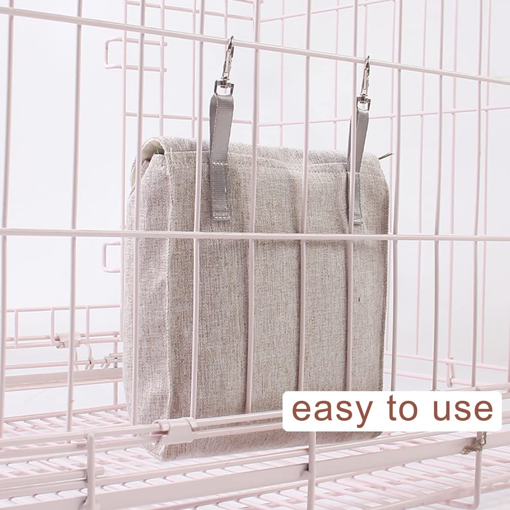 Rabbit Grey Sack Hay Bag Feeder Storage - Multipurpose for Chinchillas, Hamsters, Guinea Pigs & Small Animals