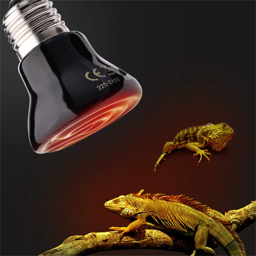 250W Reptile Heat Lamp Pet Infrared Ceramic Heater Emitter Appliances Lamp Reptile Tank Accessories for Amphibian Pet Brooder Coop Lizard Bearded Dragon Turtle Snake Terrarium Incubating Chicken