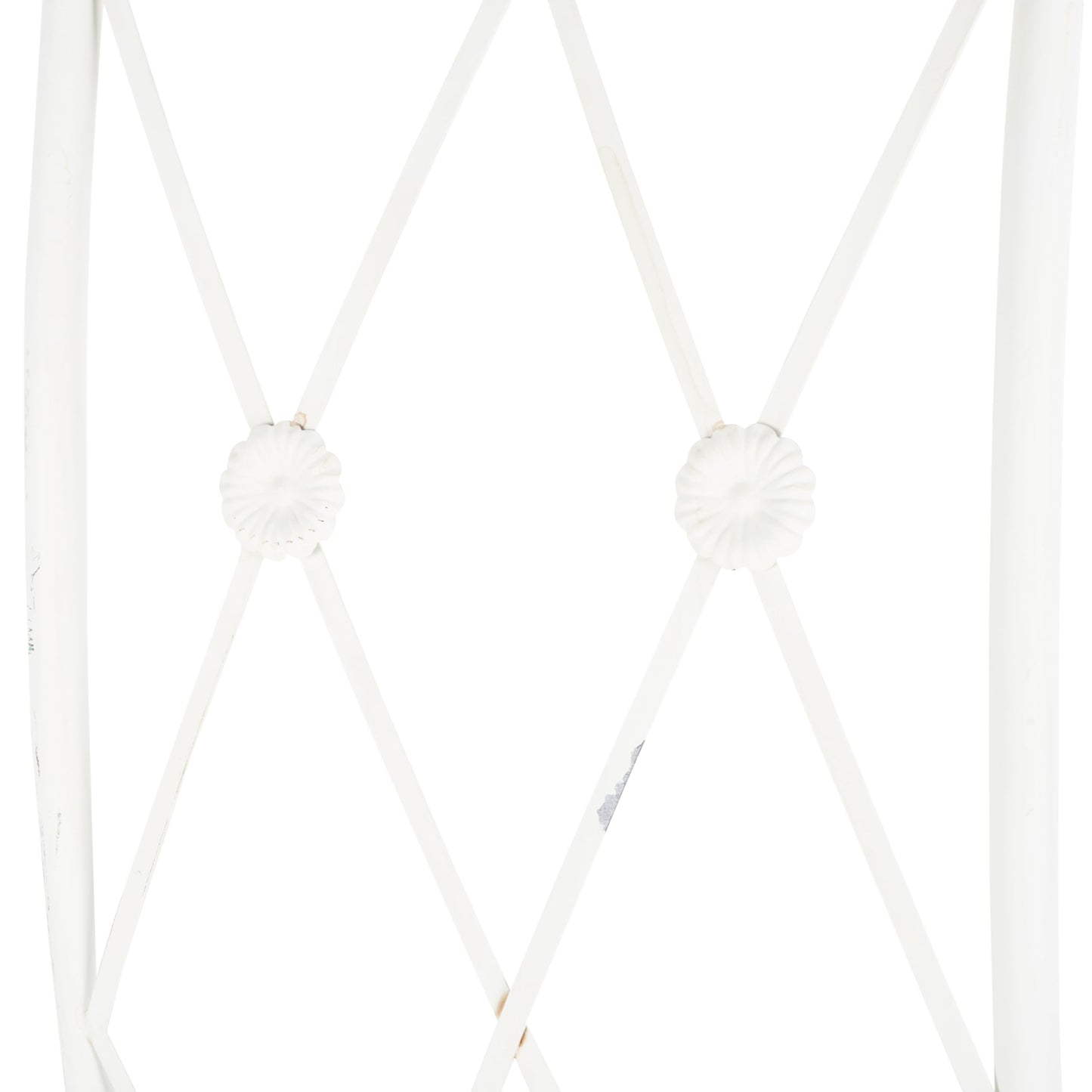 SAFAVIEH Outdoor Collection Mizell Antique White Lattice Wrought Iron Moon Gateway Arbor