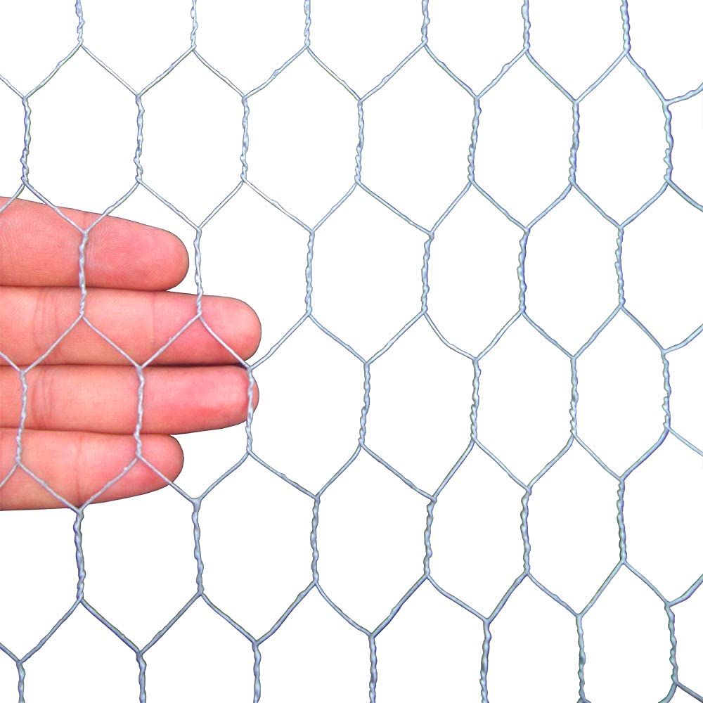 MTB SUPPLY 20GA Galvanized Hexagonal Poultry Netting Chicken Wire 12 inches x 25 feet x 1 inch Mesh
