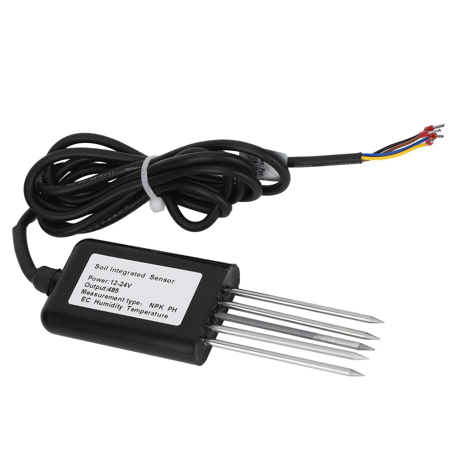 Soil Comprehensive Sensor Soil NPK Temperature and Humidity EC Sensor 5Pin Conductivity Detector Tester RS485 for Garden, Lawn, Plant Care, Farm and Indoor Outdoor Plants