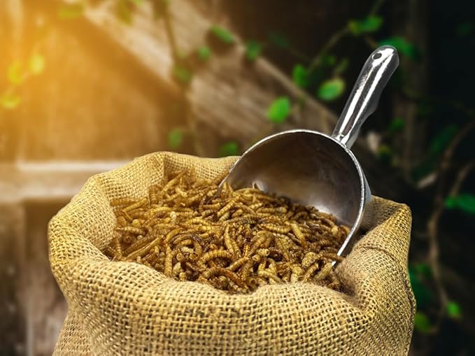 Chubby Dried Mealworms 3Lb Premium Non-GMO Dried Mealworms for Chickens High Protein Chicken Feed Meal Worms for Wild Birds
