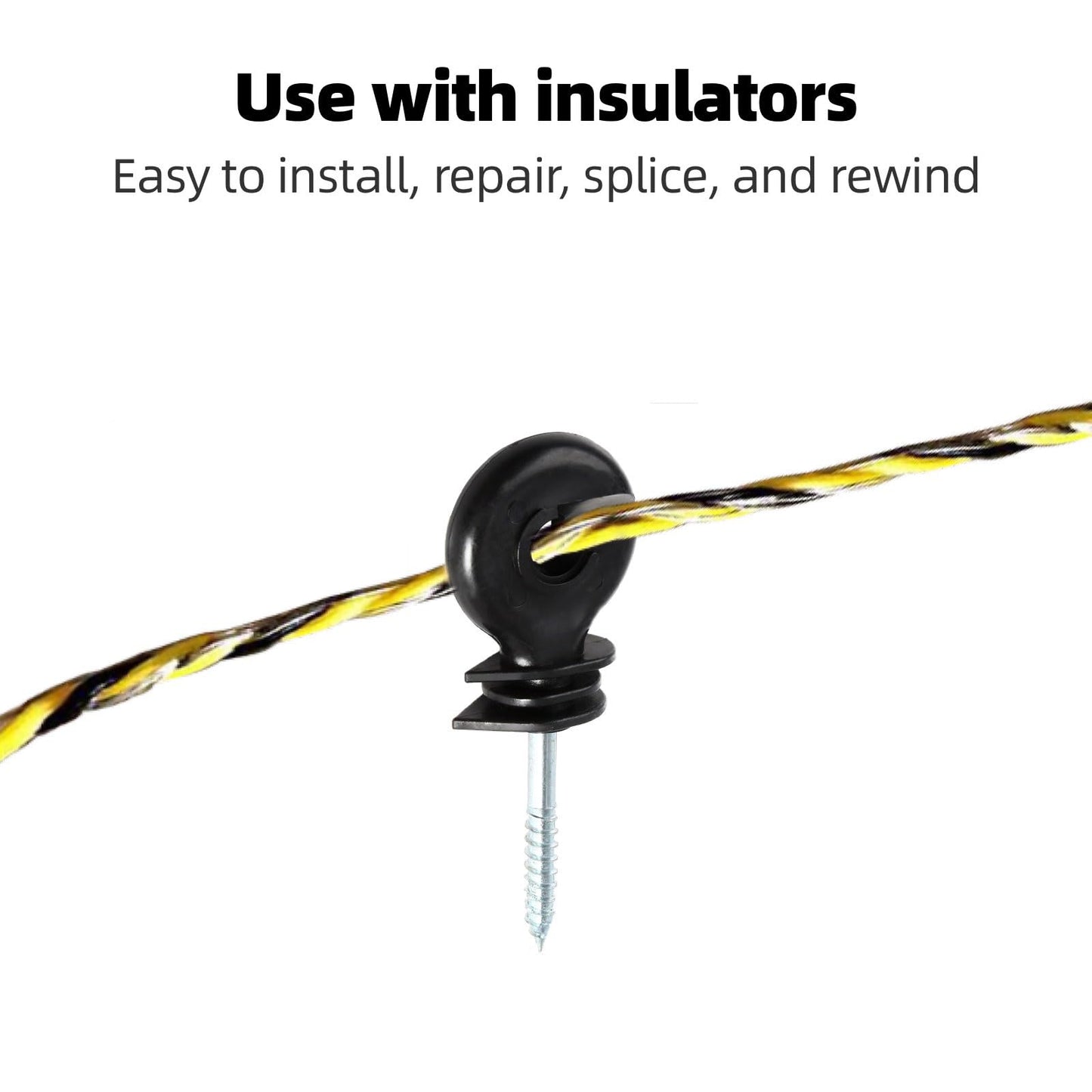 Upgraded Electric Fence Polywire 3366 Feet 1026 Meters, 6 Stainless Steel Strands for Reliable Conductivity and Rust Resistance, Easy to Install,Portable Electric Fencing,Yellow and Black Color