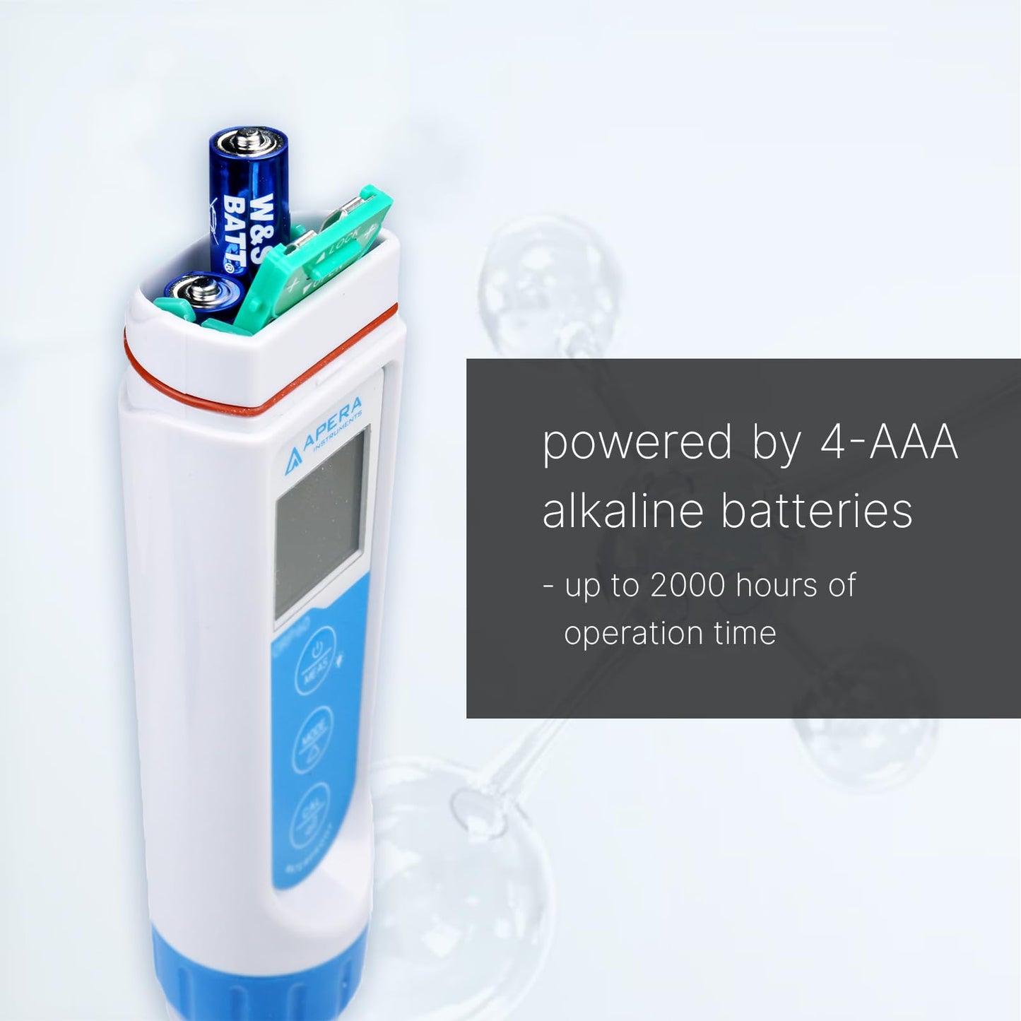 APERA INSTRUMENTS AI316 Premium Series PC60 5-in-1 Waterproof pH/EC (Conductivity) /TDS (ppm) /Salinity (ppt) /Temp. Multi-Parameter Pocket Tester Kit