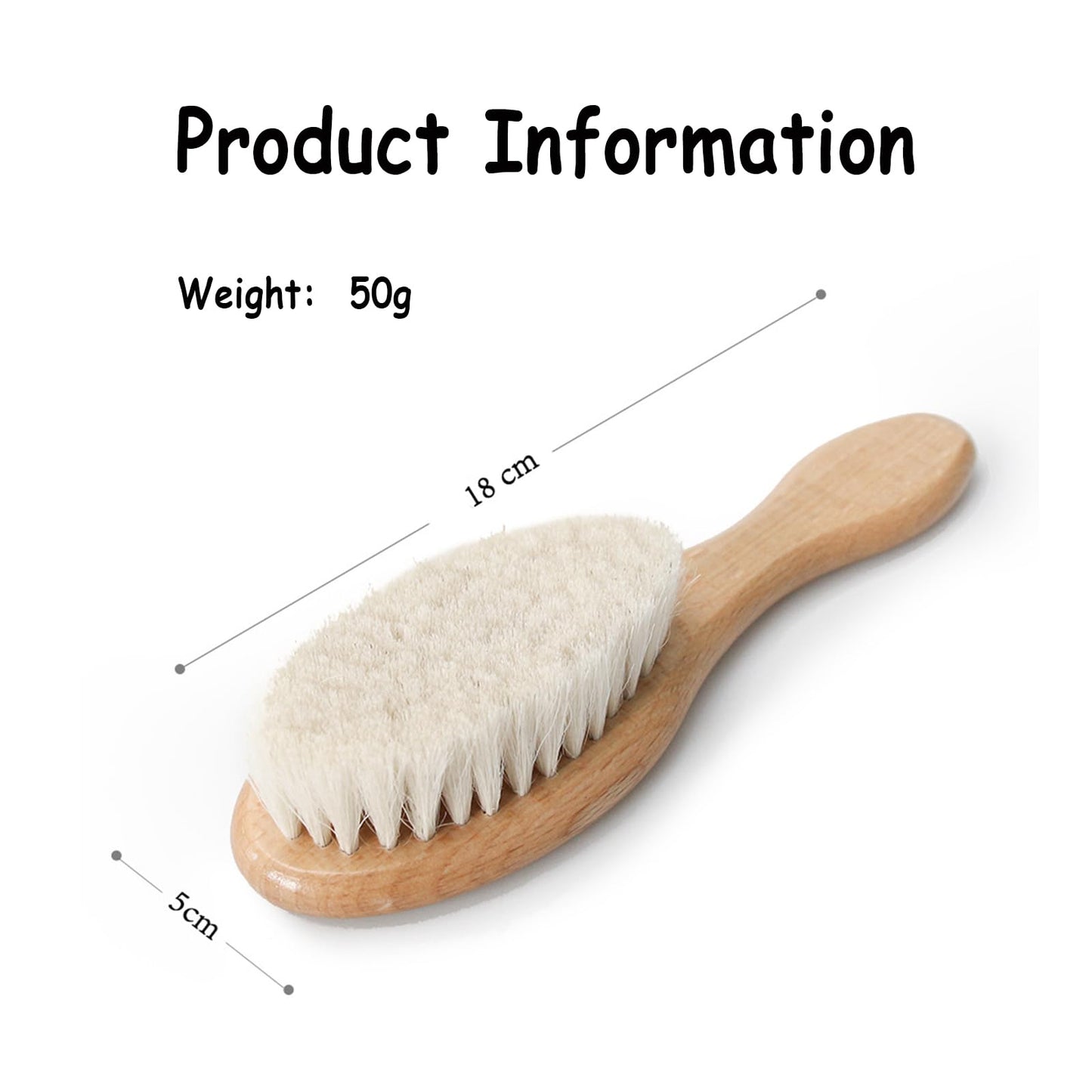BoAn Wooden Baby Hair Brush,Natural Soft Goat Bristles,Cradle Cap Brush for Newborns & Toddlers,Perfect Scalp Grooming Product for Infant