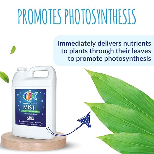 FOOP Mist (Refill) - Organic Foliar Spray Made from Fish Manure (with Fresh Minty Scent) | Corrects & Prevents Plant Nutrient Deficiencies | Ready to Use, No Mixing Required (1 Gallon)