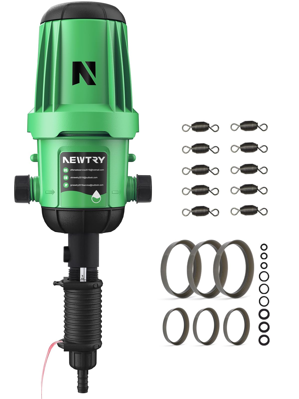 NEWTRY 0.2%~2% Fertilizer Injector w/ 3pcs Sealing Rings + 10pcs Springs