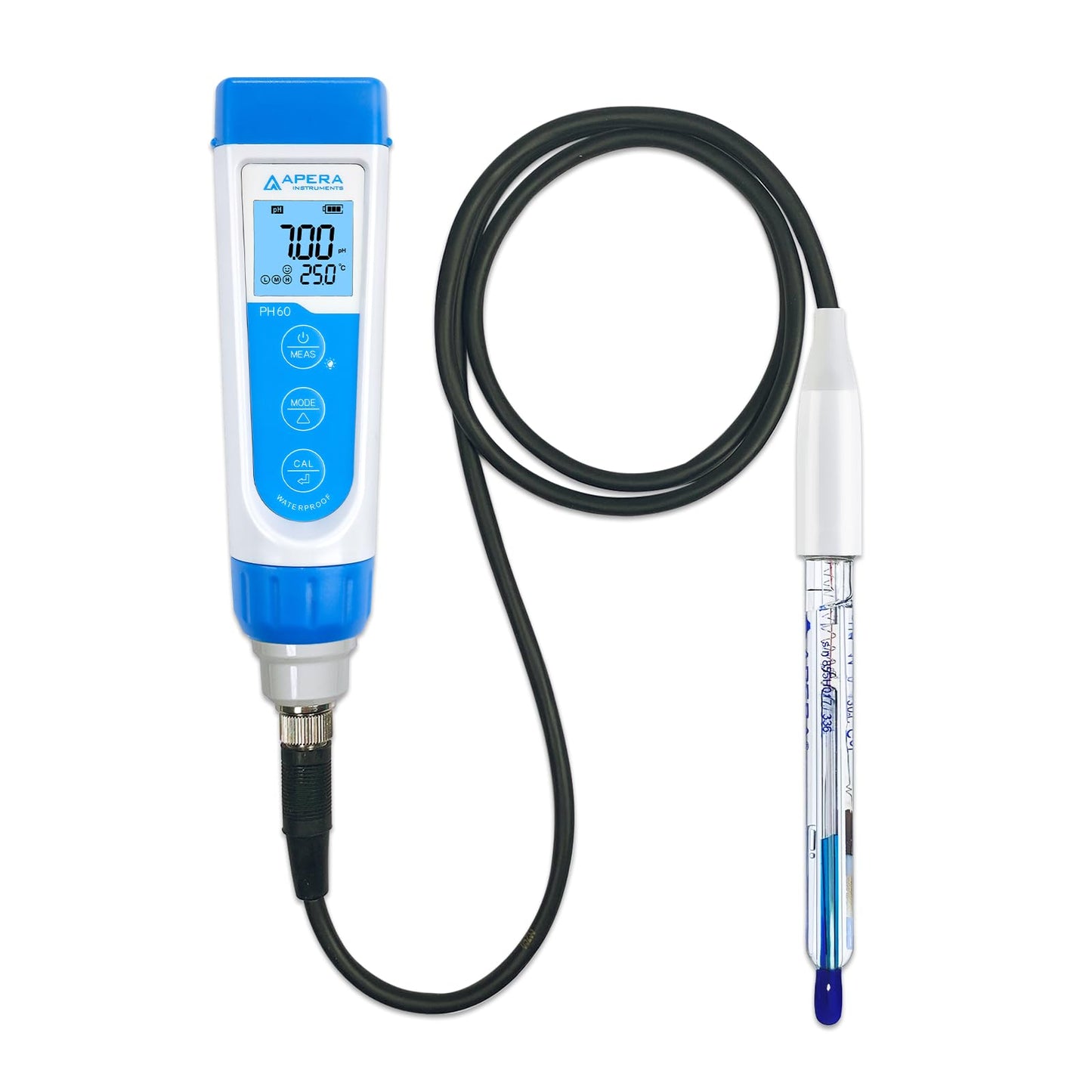 Apera Instruments PH60-VS Handheld pH Meter Tester Kit with LabSen 855 ATC pH Electrode for Lab-Grade pH Measurement of Viscous Liquid Samples