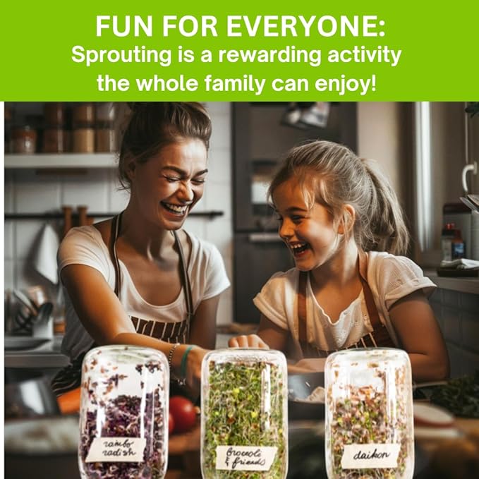 ZestiGreens Sprouting Seed Sampler – 5 Top Varieties (2 Packs Each, 11 g) | Broccoli, Alfalfa, Mung Bean, Clover & Daikon Radish | High-Germination, Perfect for Jars & Trays