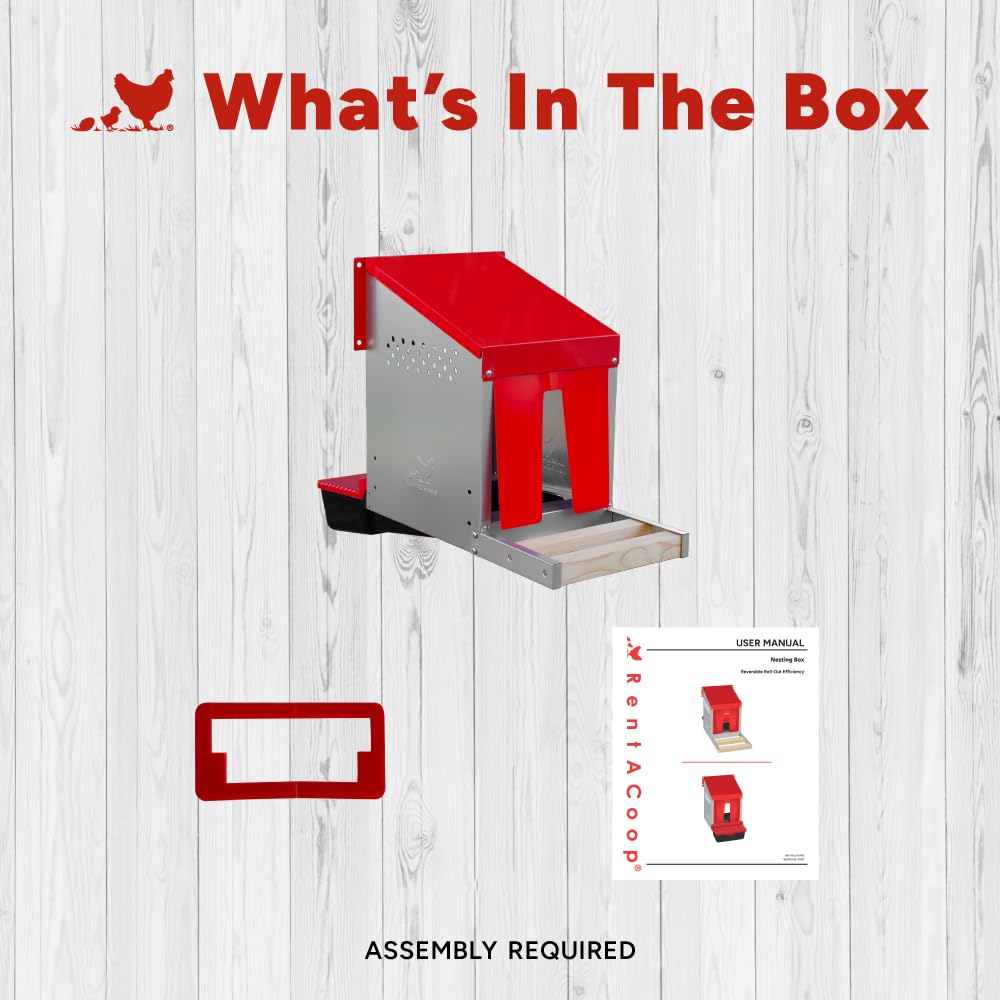 RentACoop Roll-Out Reversible Nesting Box Efficiency (One Compartment) for Chickens, Ducks, Poultry