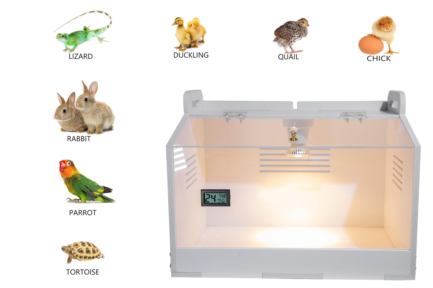 WIONBE Intelligent Brooder Box for Newborns Chicks Ducks Quail Birds Small Animals Manual Incubators Poultry Heater Breeding Box