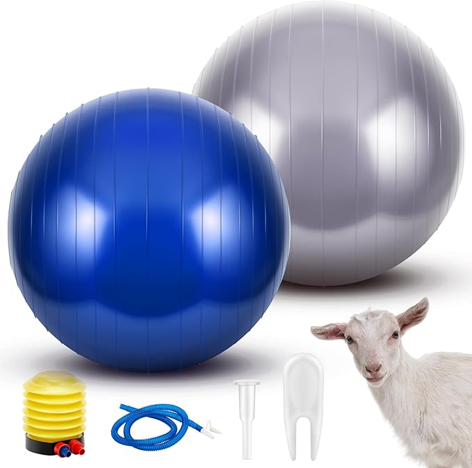 Sotiff 2 Pcs Herding Goat Ball Large PVC Exercise Training Ball with Inflator Pump for Dogs, Goats, Horses Outdoor Entertainment