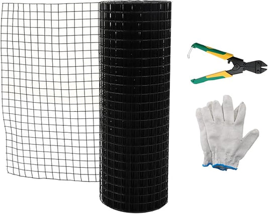 LABLT 24 in x 50 ft Hardware Cloth, 1 in Chicken Wire Fence for Chicken Coop Fences and Poultry Animal Netting (16 Gauge, Black)