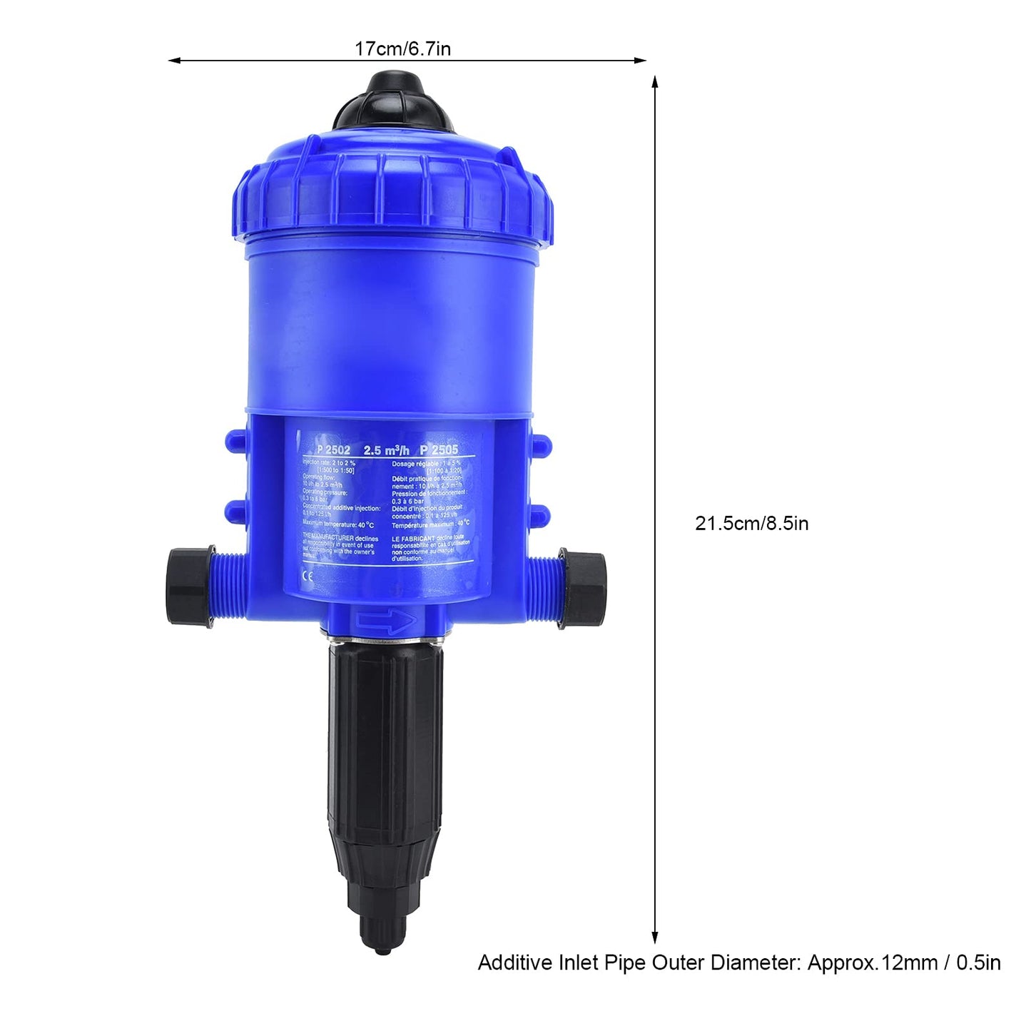 Tuzoo G3/4 to G1 0.2-2% Fertilizer Injector, Chemical Dispenser Drip Irrigation Kit