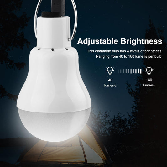 Chicken Coop Light with Timer, Dusk to Dawn Rechargeable Solar Light Bulbs for Indoor Home, Outdoor Camping Lamps for Tent, LED Solar Lights for Shed Night, Emergency Power Outage, Outside