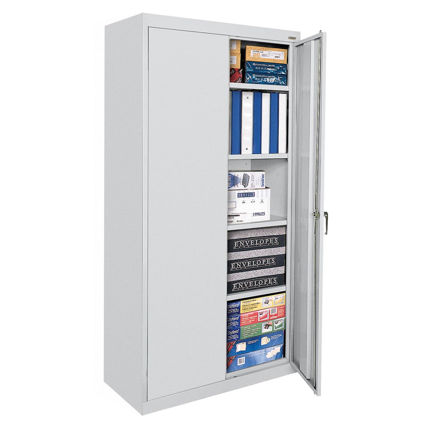 Sandusky CA41362472-05 Classic Series Metal Storage Cabinet with Adjustable Shelves, Locking Handle, 24" D x 36" W x 72" H, Dove Gray