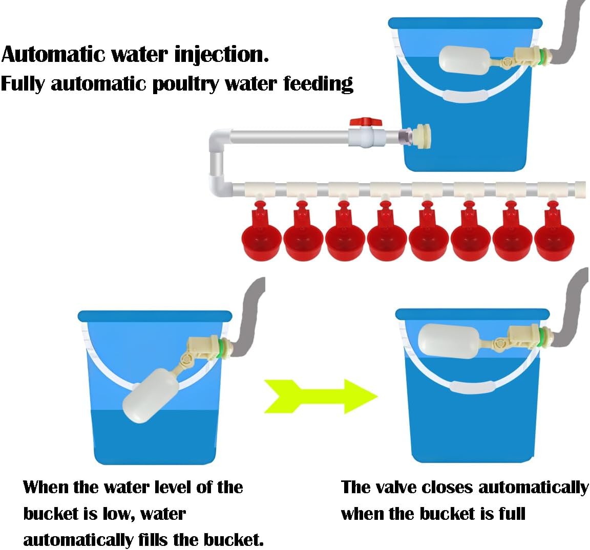 WODERIC Automatic Chicken Water Cups,Chicken Water Feeder,Complete Set Pipeline Automatic Chicken Waterer System for Chick Duck Quail
