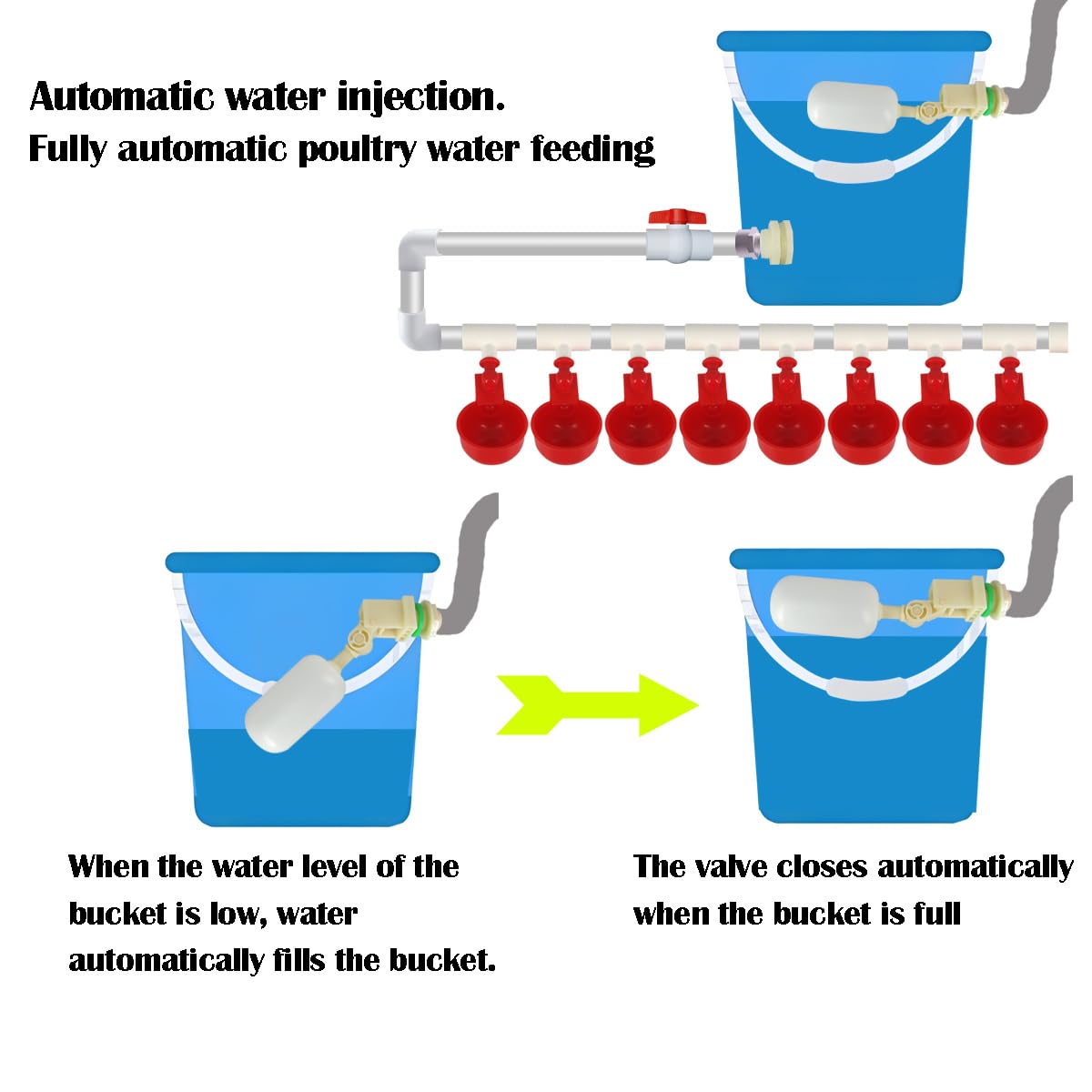 WODERIC Automatic Chicken Water Cups,Chicken Water Feeder,Complete Set Pipeline Automatic Chicken Waterer System for Chick Duck Quail