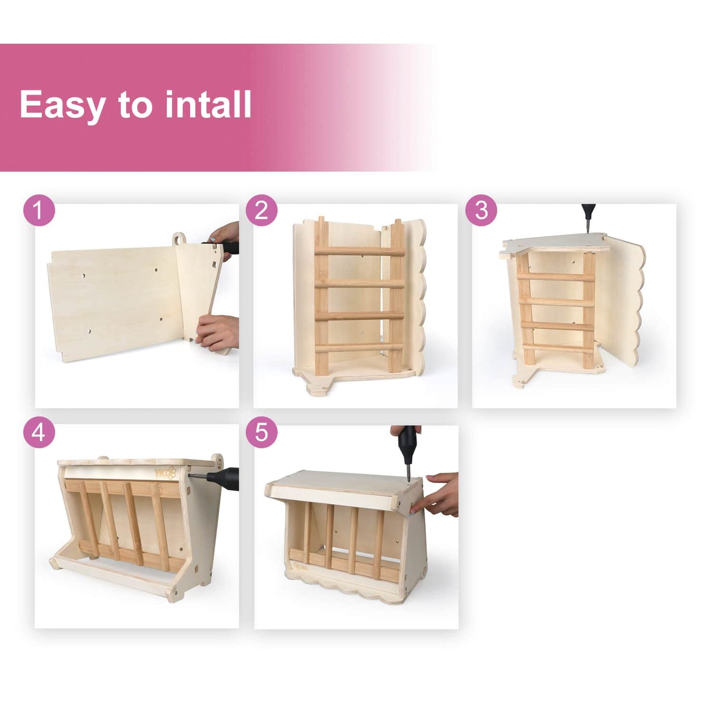 Pet Wooden Hay Feeder for Rabbits, Guinea Pigs, and Chinchillas - Alfalfa Timothy Dispenser, Less Wasted Small Animals Manger (Hanging Large)