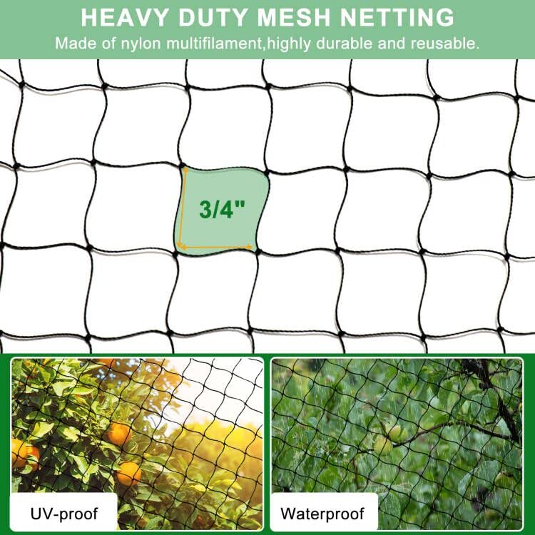 BSTPCOO 100'x100' Bird Netting for Chicken Coop, Nylon 3/4" Mesh Poultry Netting Chicken Nettings Roof Hawk, Aviary Net Deer Fence Garden Netting for Fruits Trees Plant