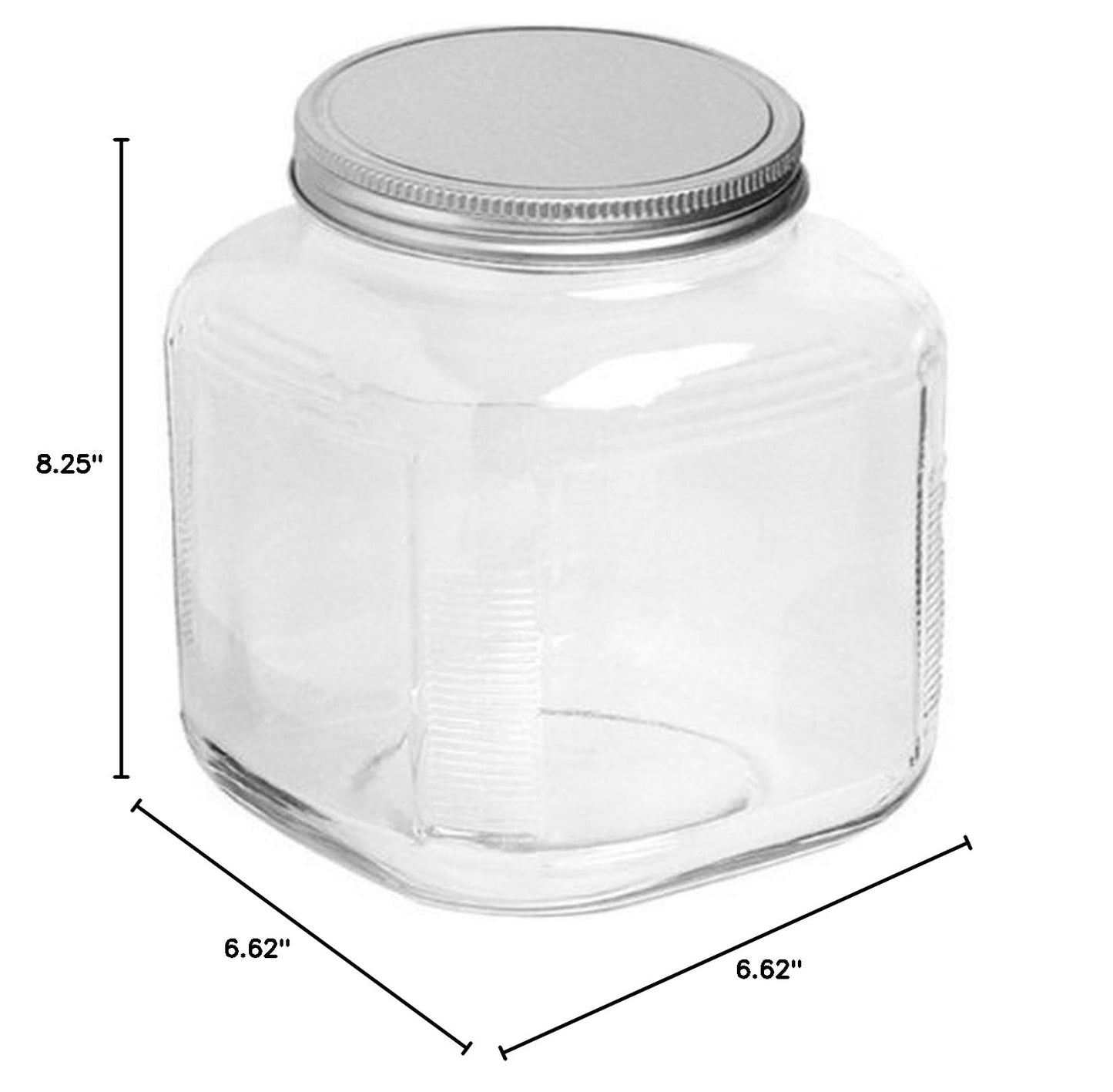 Anchor Hocking 1-Gallon Cracker Jar with Lid, Brushed Aluminum, Set of 4
