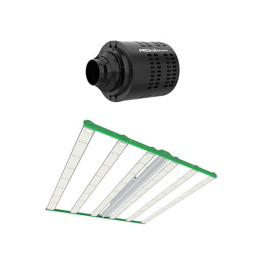RDJ Bouns 720W LED Grow Light & Air Filtration Kit for 4x4 Tents, Carbon Filter with Built-in Fan, 12-Speed Controller & Ducting – Indoor Gardening, Hydroponics, Home Cultivation