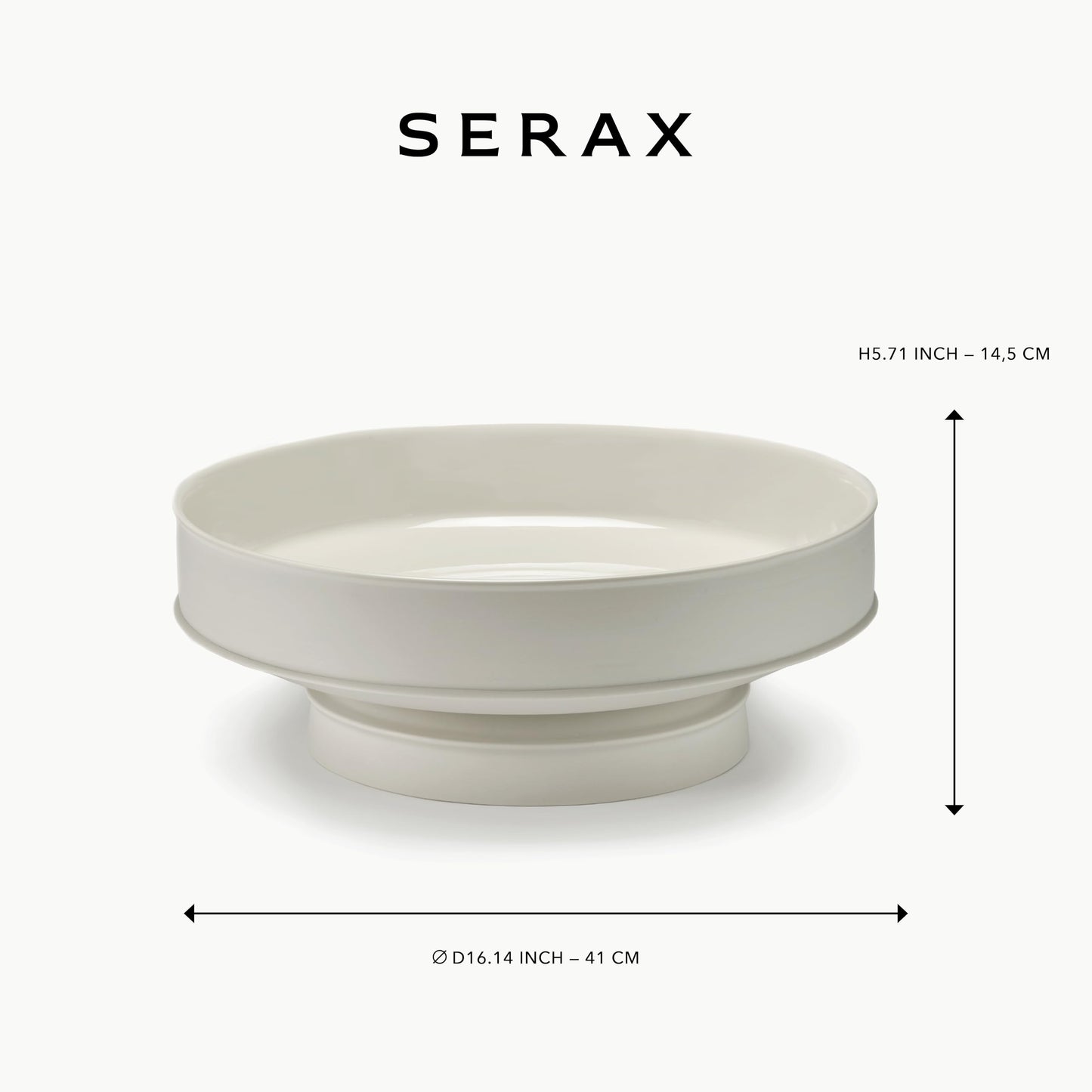 Serax Raised Bowl | Dune tableware accessories by Kelly Wearstler | XL porcelain white bowl | Farmhouse Kitchen and Dinnerware Sets for Home, Family, Party
