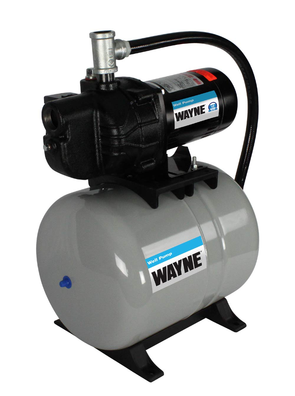 WAYNE SWS50-8.5FX - 1/2 HP Cast Iron Shallow Jet Well Pump with 8.5 Gallon Pre-charged Tank - Up to 420 Gallons Per Hour - Heavy Duty Shallow Well Pump