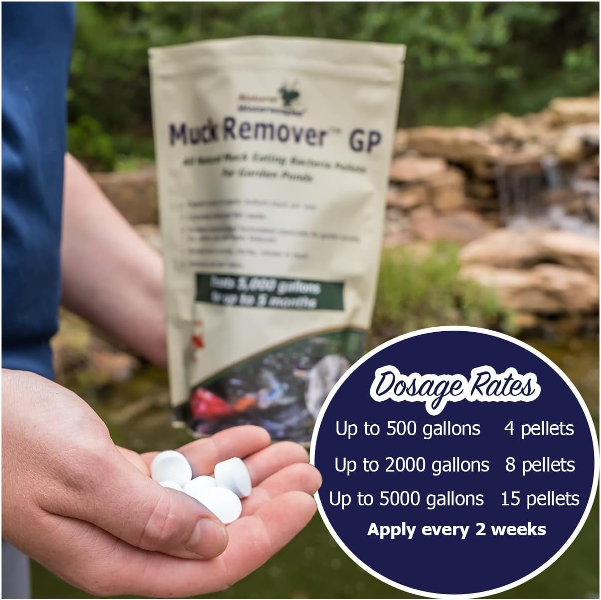 Muck Remover GP - 150 Pellets | Koi Pond Sludge Remover | Safe for Fish | Treats 5,000 Gallons up to 5 Months