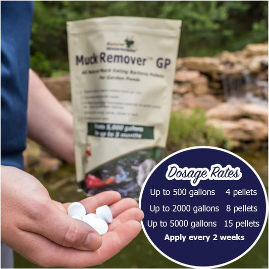 Muck Remover GP - 150 Pellets | Koi Pond Sludge Remover | Safe for Fish | Treats 5,000 Gallons up to 5 Months