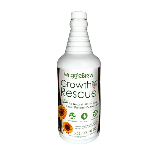 Organic Liquid Fertilizer Concentrate from Worm Castings. Non-toxic, All-Purpose, Plant Food for Gardens, Vegetables, Fruits, Houseplants, Seed Starters, and Ornamentals. (32 Fluid Ounces)