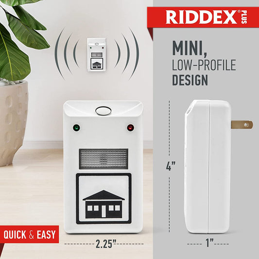 RIDDEX Plus Insect Repellent | Plug in, Mouse Deterrent - Pest Control for Defense Against Rats, Mice, Roaches, Bugs and Insects | Control Pests with No Toxins | White 2-Pack