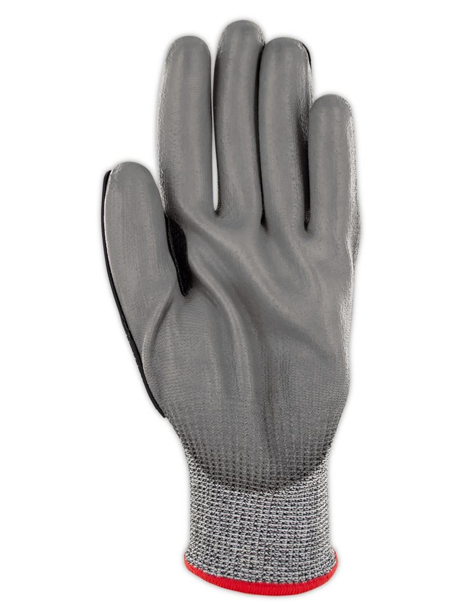 MAGID T-REX TRX442 Flex Series Lean Lightweight Impact Gloves, 72 Pairs, Polyurethane Palm Coated, Size 10/XL, Salt & Pepper