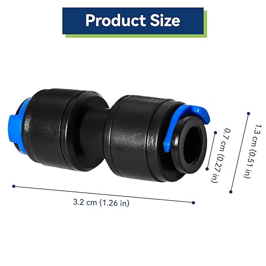 10 Pack 1/4" Drip Universal Straights Fitting Connectors, Quick Connect Universal Drip Irrigation Tubing Coupling Valve, Connector Locking Fitting for Sprinkler or Drip Irrigation System