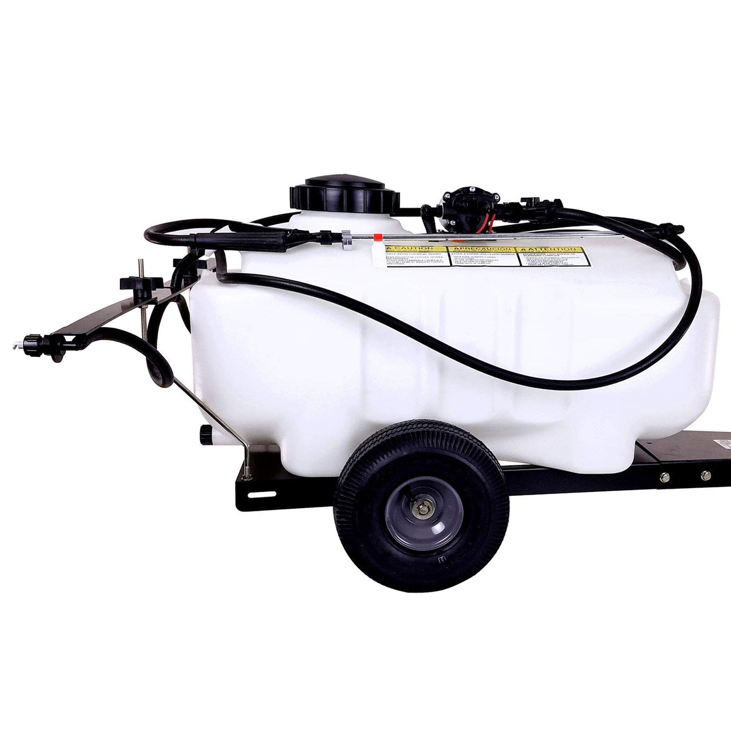 Brinly ST-251BH-A Self-Storing Tow Behind Lawn and Garden Sprayer with Collapsible Boom, 25-Gallon