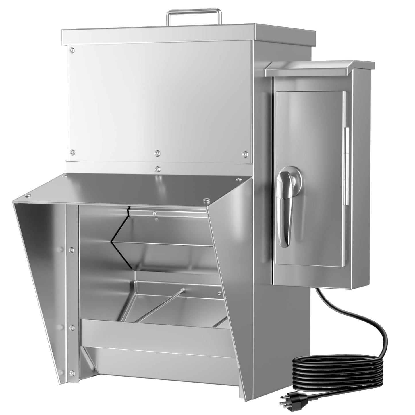 ChiPak Automatic Chicken Feeder with Timer - 25LB Capacity Stainless Steel Poultry Trough Feeders W/ 4 Sets of Timer Settings,Weatherproof Chicken Food Dispenser for 6-12 Chickens